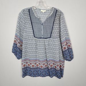 Kori Sheer Blue Womens Shirt Sz S